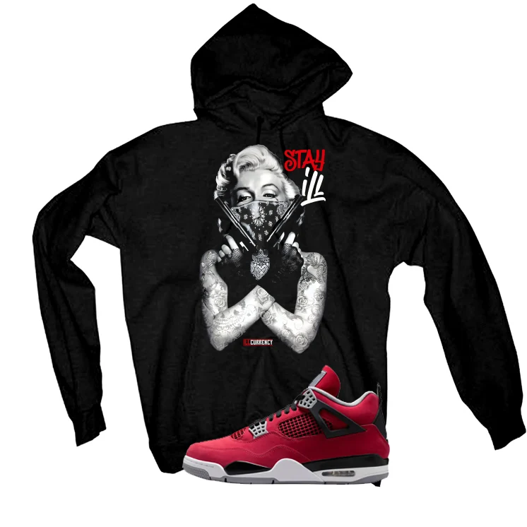 Air Jordan 4 Toro Bravo Matching T-Shirt, Sweatshirts, & Hoodies Black T-Shirt (Marilyn Monroe stay ill)| illcurrency - Image 3