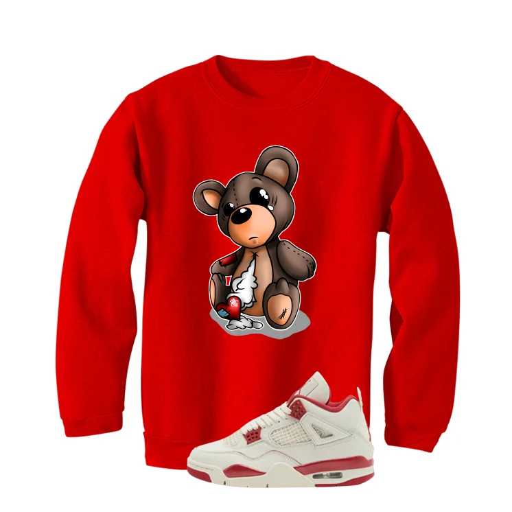 Air Jordan 4 Valentine’s Day (Sierra Red) Matching T-Shirt, Sweatshirts & Hoodies Red T-Shirt (Big Teddy)| illcurrency - Image 4