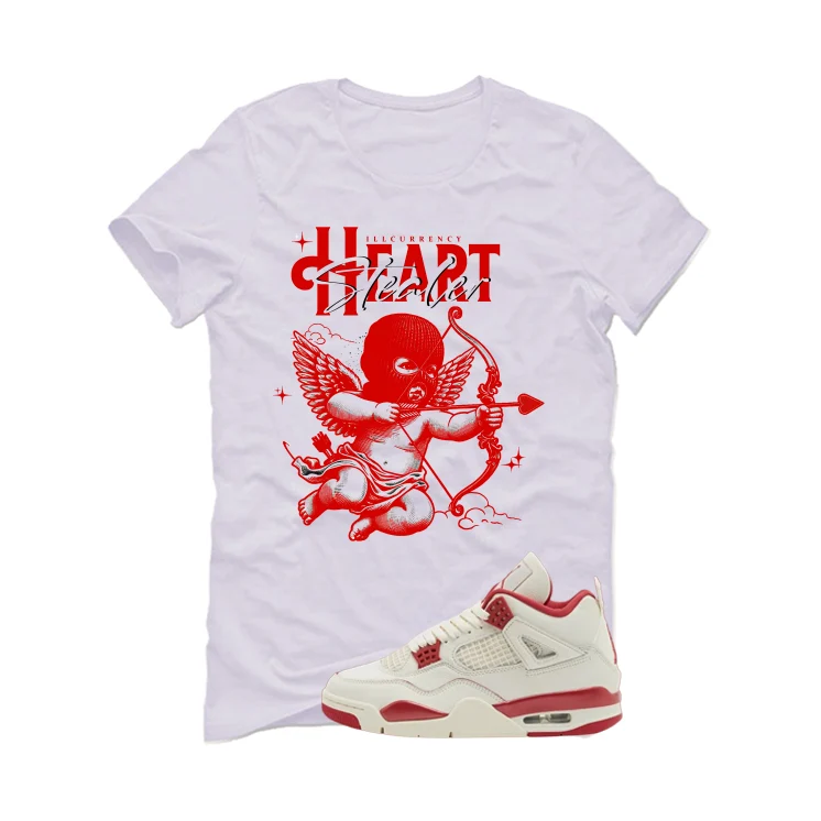 Air Jordan 4 Valentine’s Day (Sierra Red) Matching T-Shirt, Sweatshirts & Hoodies White T-Shirt (Heart Stealer)| illcurrency - Image 2