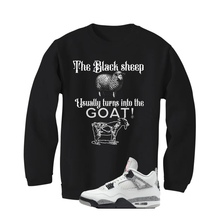 Air Jordan 4 White Cement Black T-Shirt (the black sheep usually turns into the GOAT!)| illcurrency - Image 4