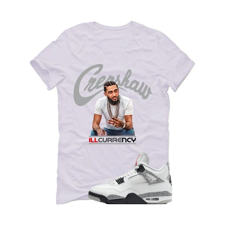 Air Jordan 4 White Cement White T-Shirt (Crenshaw)| illcurrency - Image 2
