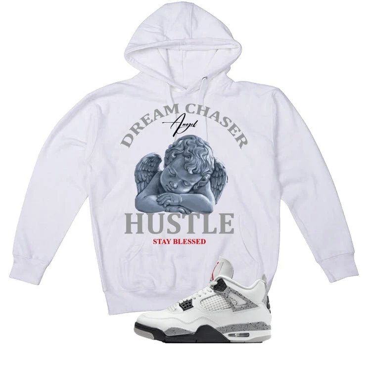Air Jordan 4 White Cement White T-Shirt (Dream Chaser Angel)| illcurrency - Image 3