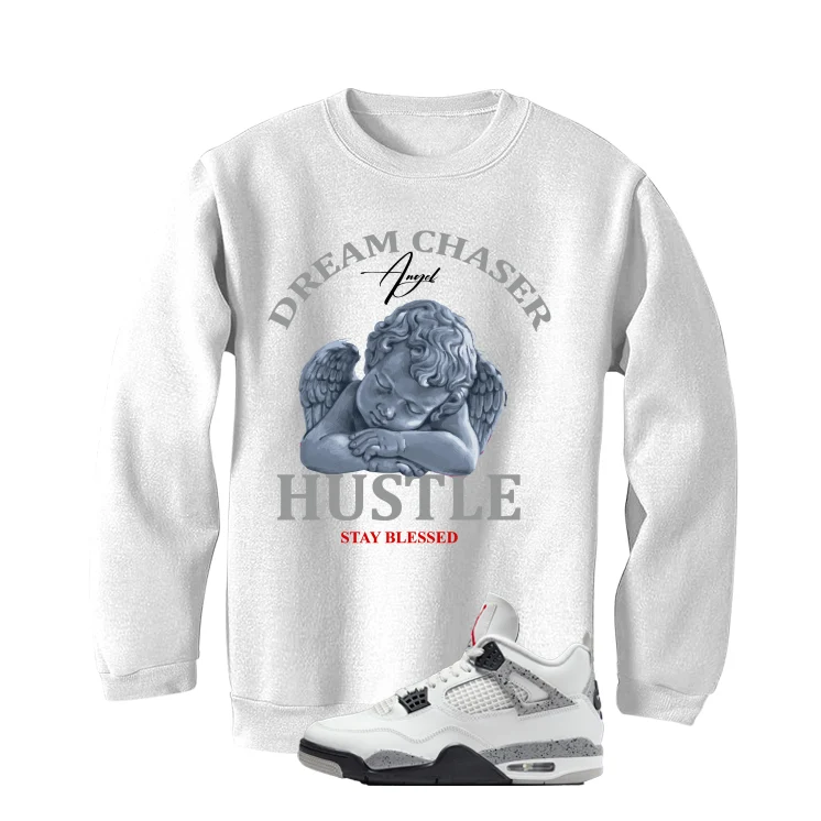 Air Jordan 4 White Cement White T-Shirt (Dream Chaser Angel)| illcurrency - Image 4