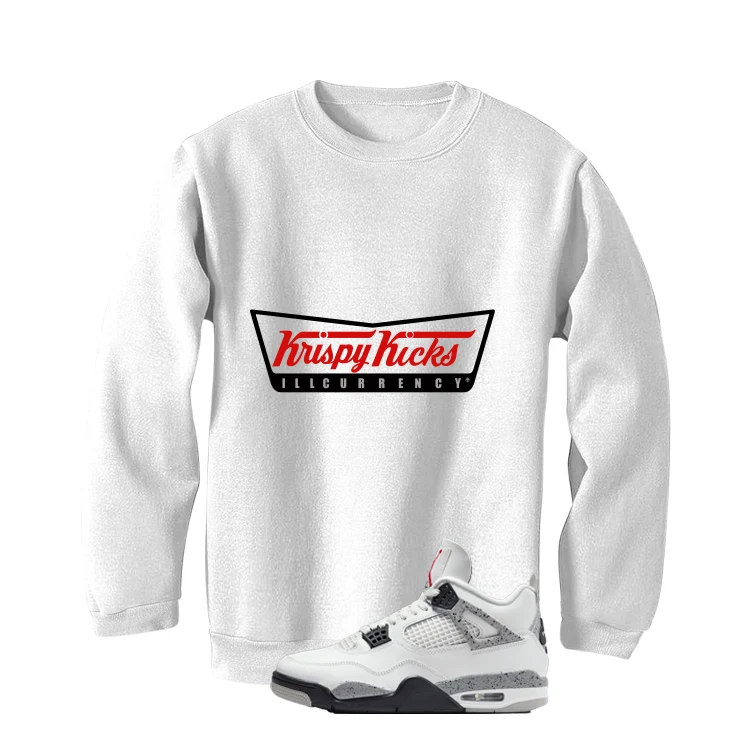 Air Jordan 4 White Cement White T-Shirt (Krispy Kicks)| illcurrency - Image 4