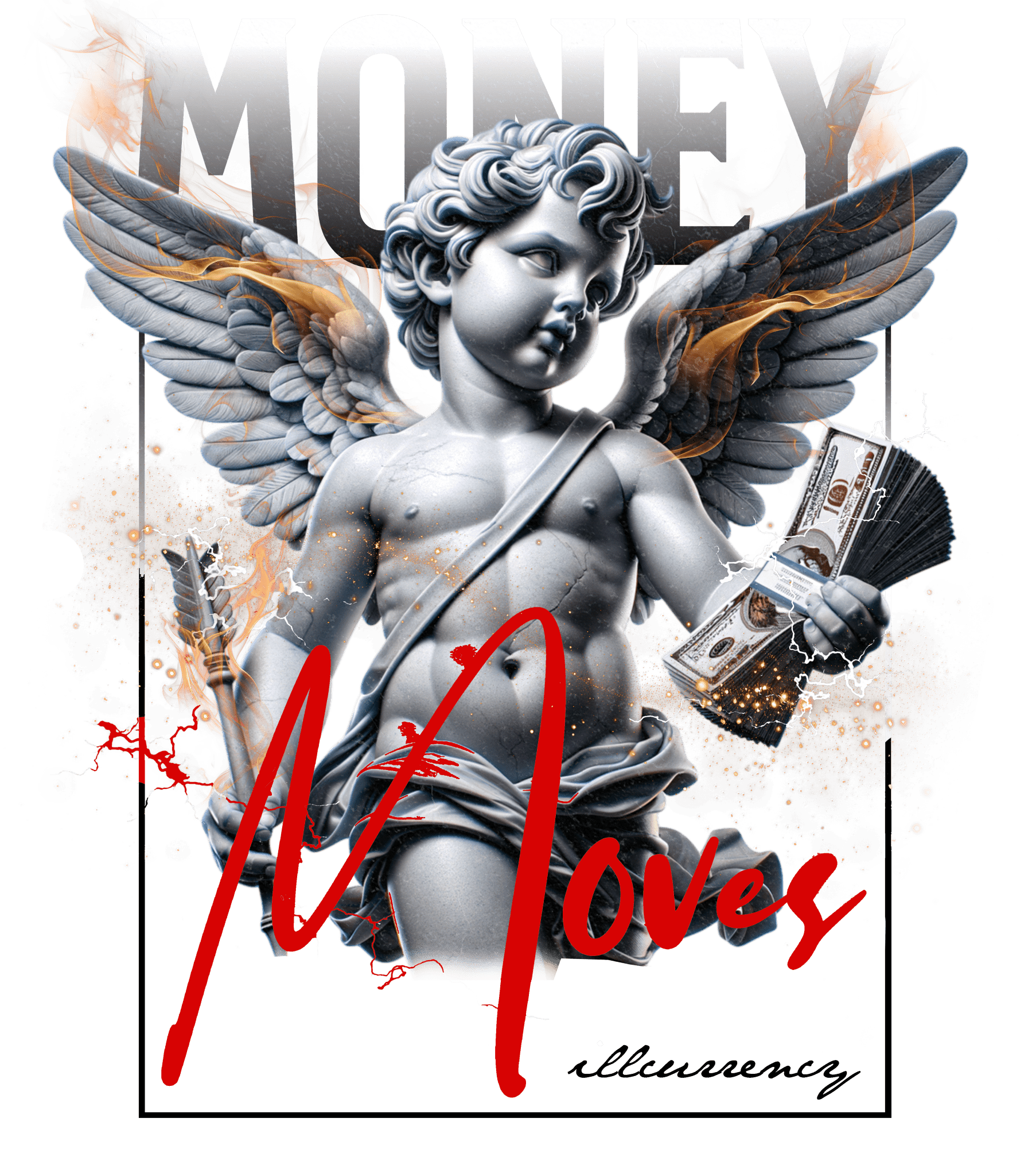 Air Jordan 4 White Cement White T-Shirt (Money Moves)| illcurrency