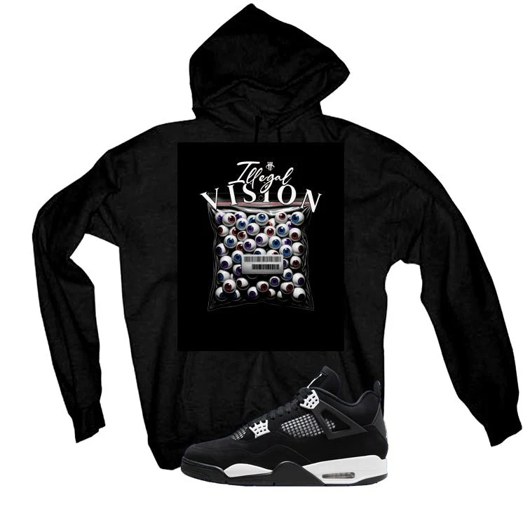 Air Jordan 4 White Thunder Black T-Shirt (illegal vision)| illcurrency - Image 3