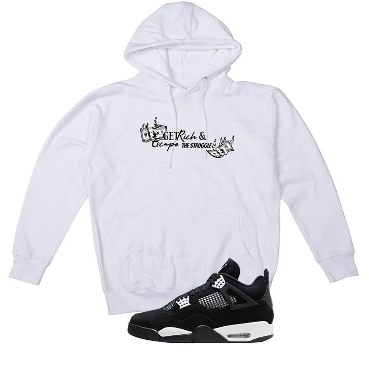 Air Jordan 4 White Thunder White T-Shirt (Get Rich)| illcurrency - Image 3