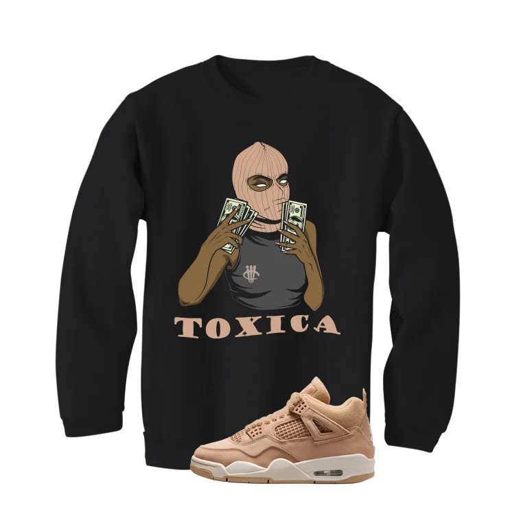 Air Jordan 4 WMNS Cozy Girl Matching T-Shirt, Sweatshirts & Hoodies Black T-Shirt (Toxica)| illcurrency - Image 4