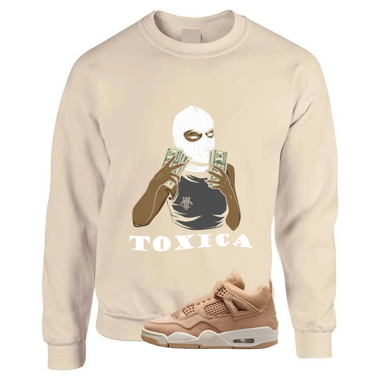 Air Jordan 4 WMNS Cozy Girl Matching T-Shirt, Sweatshirts & Hoodies Tan T-Shirt (Toxica)| illcurrency - Image 3