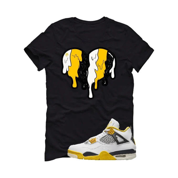 Air Jordan 4 WNNS “Vivid Sulfur” | illcurrency Black T-Shirt (Heart) - Image 2