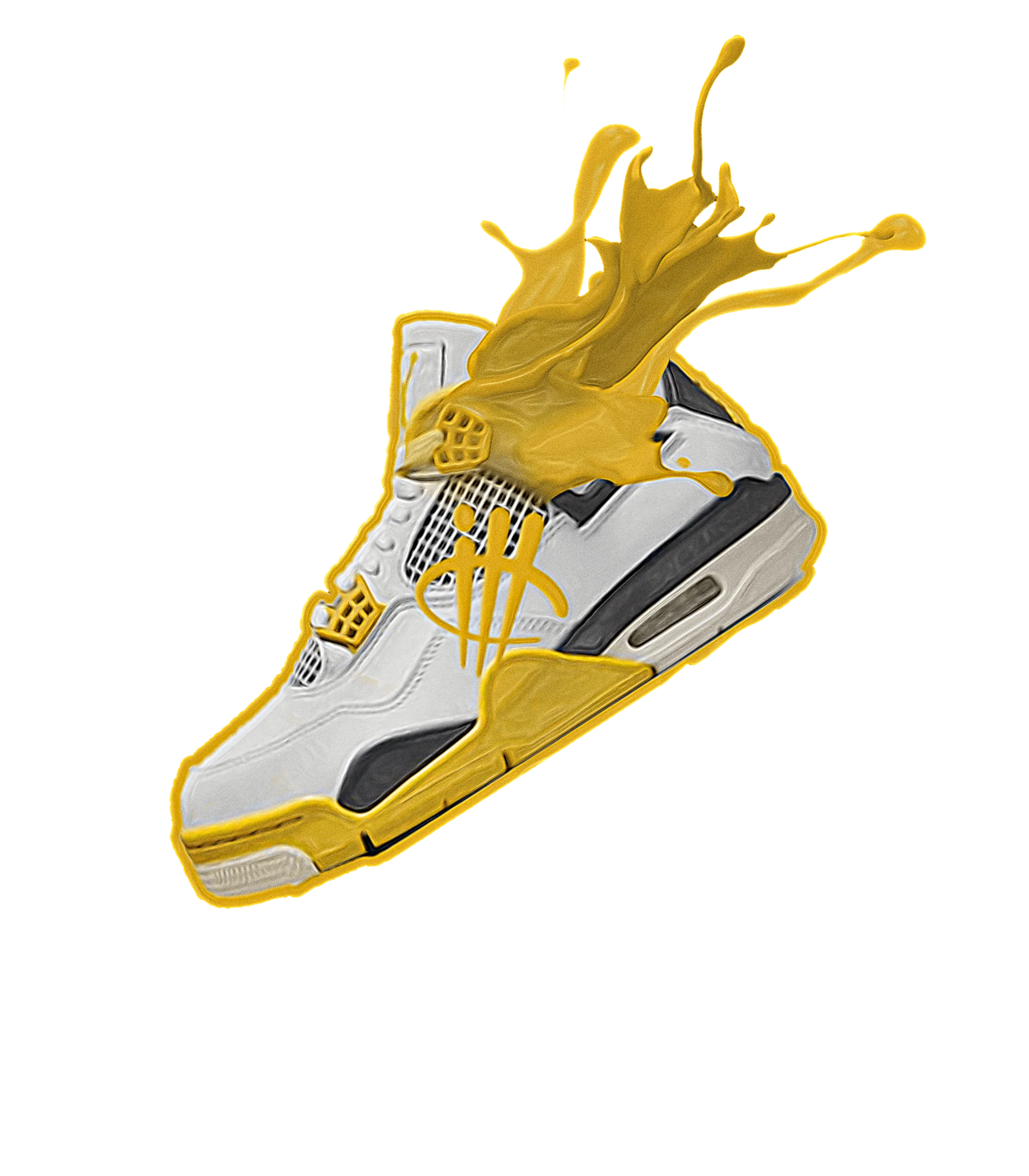 Air Jordan 4 WNNS “Vivid Sulfur” | illcurrency Black T-Shirt (SPLASH 4)