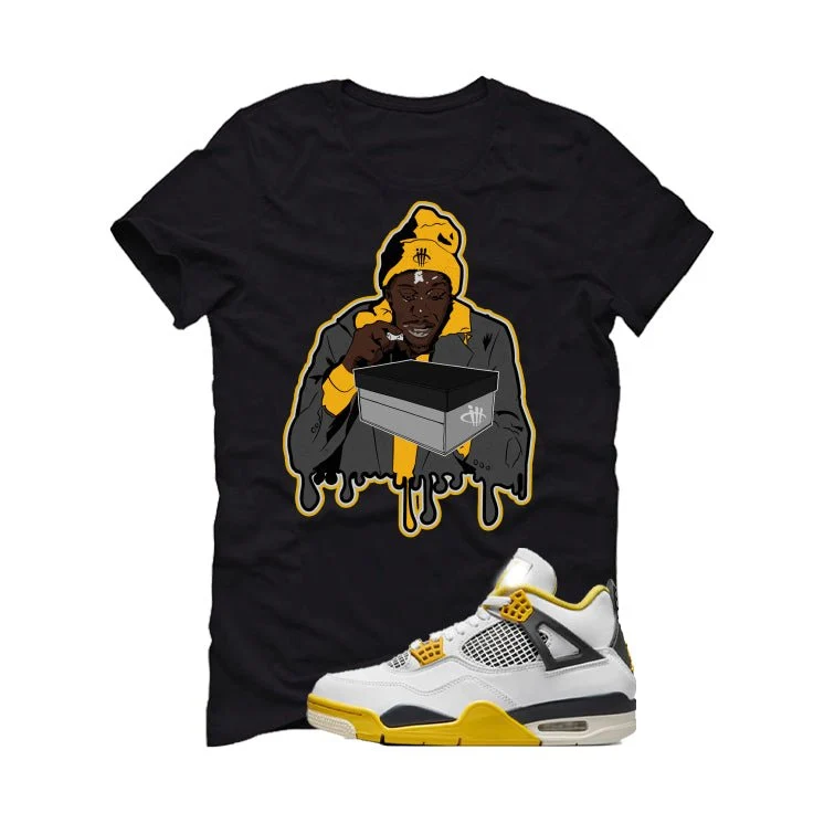 Air Jordan 4 WNNS “Vivid Sulfur” | illcurrency Black T-Shirt (UNCENSORED) - Image 2