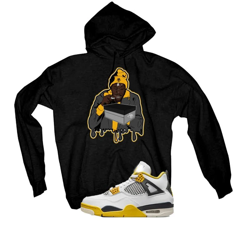 Air Jordan 4 WNNS “Vivid Sulfur” | illcurrency Black T-Shirt (UNCENSORED) - Image 3