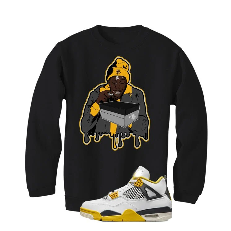 Air Jordan 4 WNNS “Vivid Sulfur” | illcurrency Black T-Shirt (UNCENSORED) - Image 4