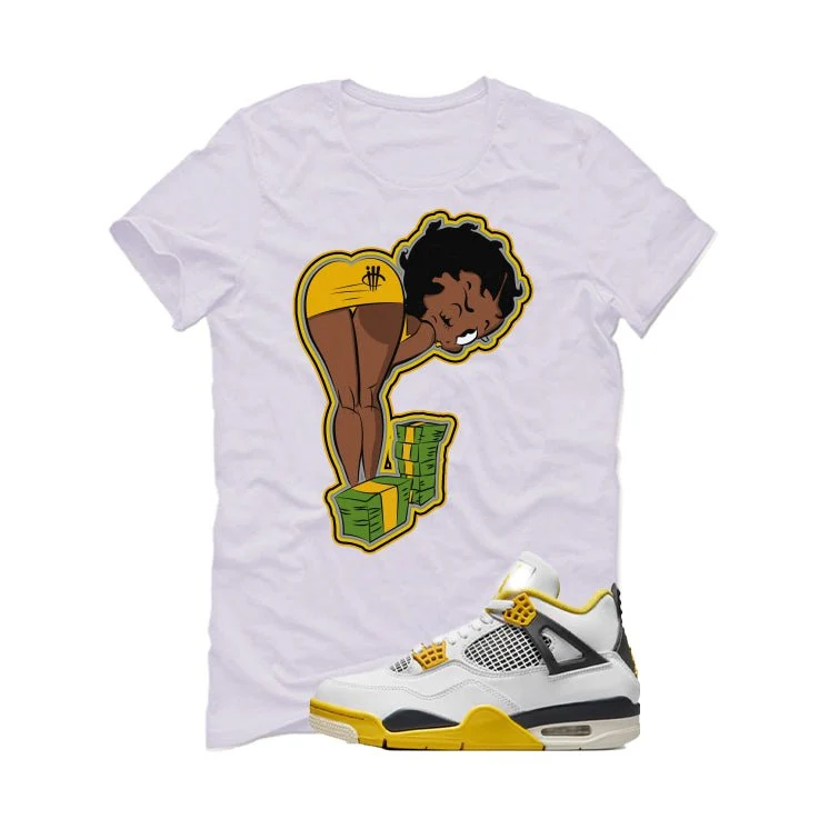 Air Jordan 4 WNNS “Vivid Sulfur” | illcurrency White T-Shirt (BOO) - Image 2