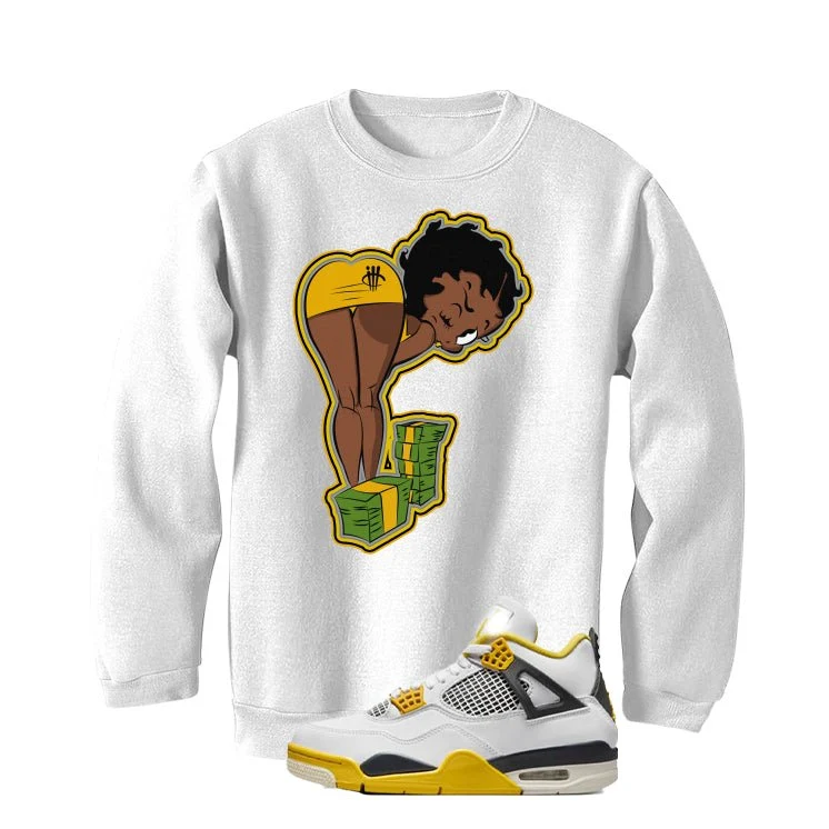Air Jordan 4 WNNS “Vivid Sulfur” | illcurrency White T-Shirt (BOO) - Image 4