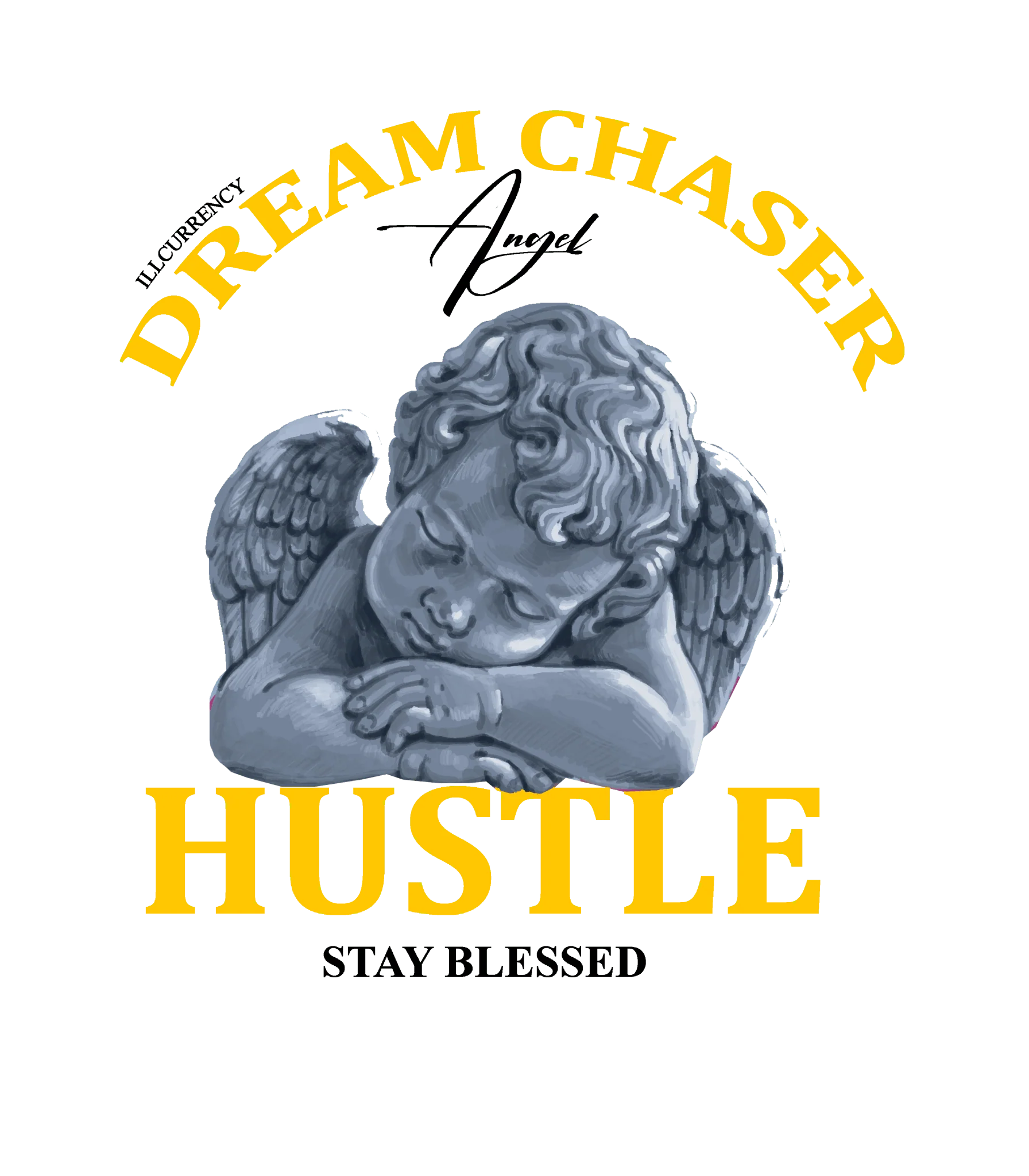 Air Jordan 4 WNNS “Vivid Sulfur” | illcurrency White T-Shirt (Dream Chaser Angel)