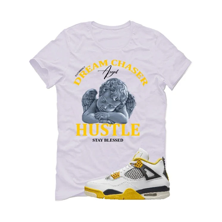 Air Jordan 4 WNNS “Vivid Sulfur” | illcurrency White T-Shirt (Dream Chaser Angel) - Image 2