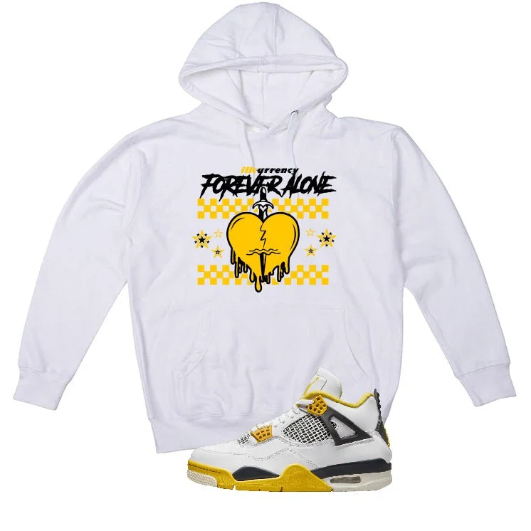 Air Jordan 4 WNNS “Vivid Sulfur” | illcurrency White T-Shirt (Forever Alone) - Image 3