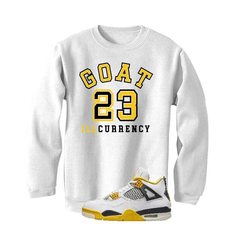 Air Jordan 4 WNNS “Vivid Sulfur” | illcurrency White T-Shirt (GOAT 23) - Image 4
