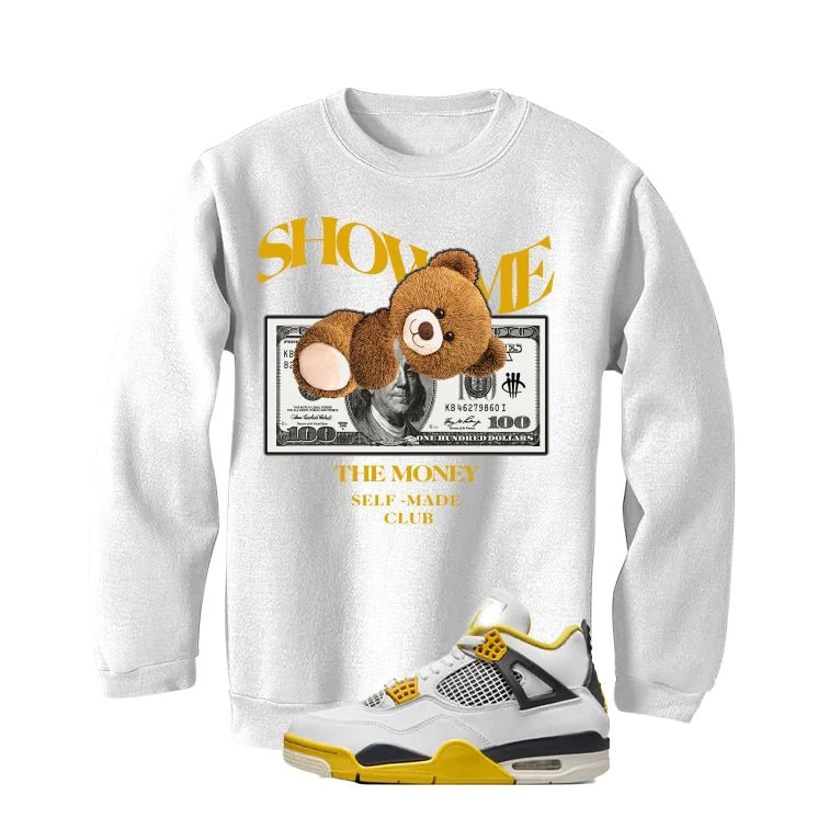 Air Jordan 4 WNNS “Vivid Sulfur” | illcurrency White T-Shirt (SHOW ME) - Image 4