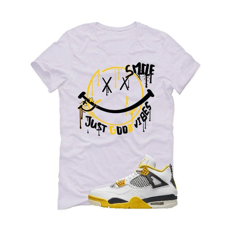 Air Jordan 4 WNNS “Vivid Sulfur” | illcurrency White T-Shirt (Smile) - Image 2