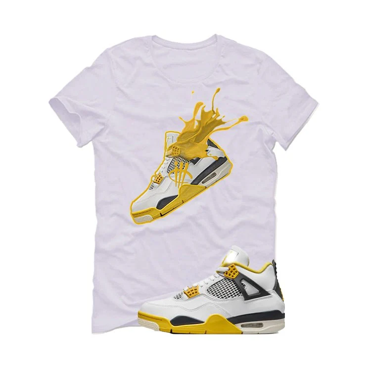 Air Jordan 4 WNNS “Vivid Sulfur” | illcurrency White T-Shirt (SPLASH 4) - Image 2