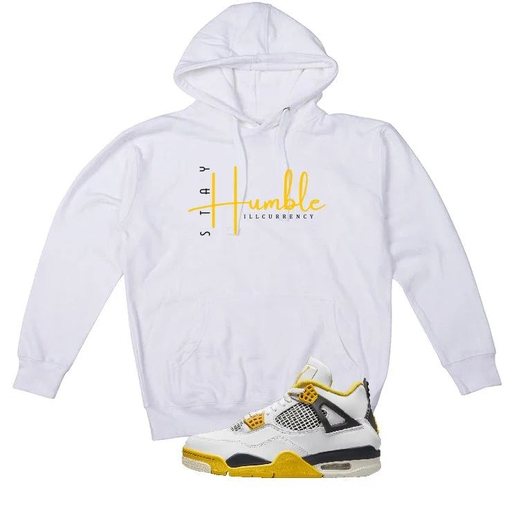 Air Jordan 4 WNNS “Vivid Sulfur” | illcurrency White T-Shirt (Stay Humble) - Image 3