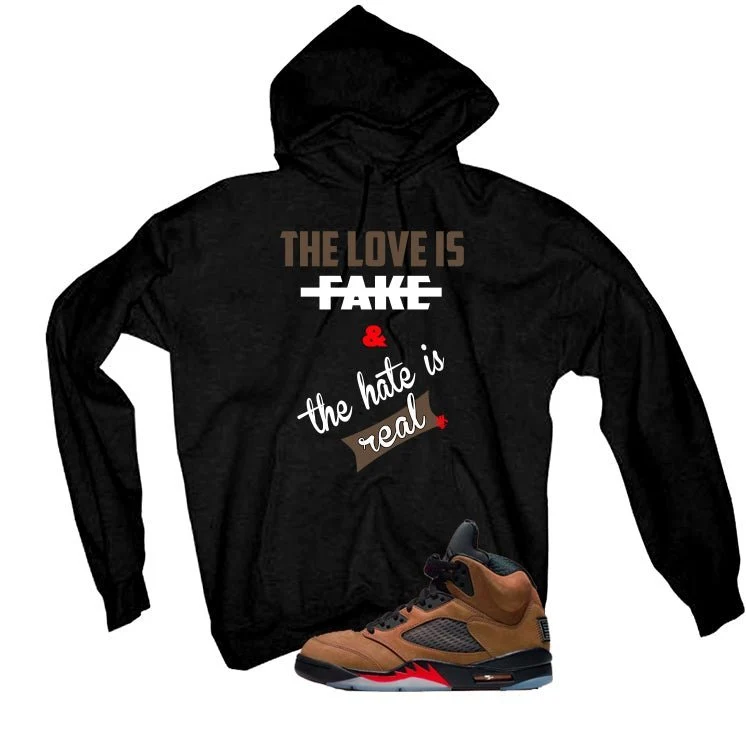 Air Jordan 5 Archaeo Brown Black T-Shirt (Love is Fake)| illcurrency - Image 3