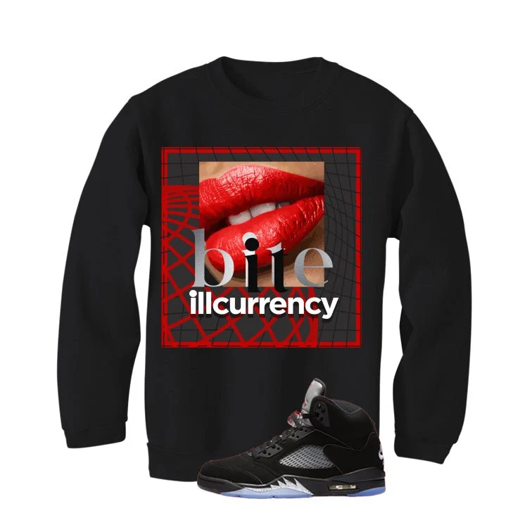 Air Jordan 5 Black Metallic Reimagined Black T-Shirt (Bite It)| illcurrency - Image 4