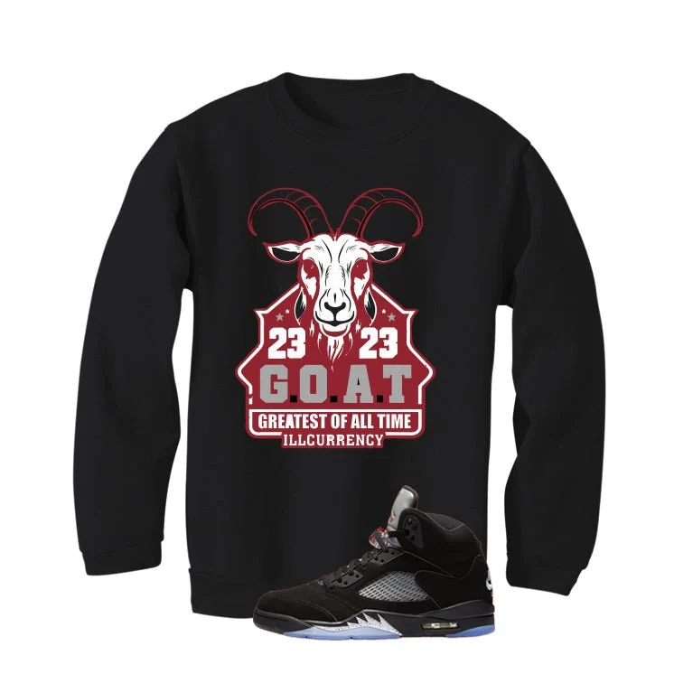 Air Jordan 5 Black Metallic Reimagined Black T-Shirt (GOAT 23)| illcurrency - Image 4