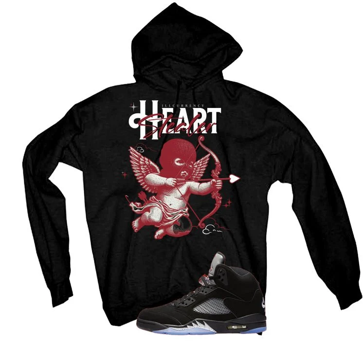 Air Jordan 5 Black Metallic Reimagined Black T-Shirt (Heart Stealer)| illcurrency - Image 3