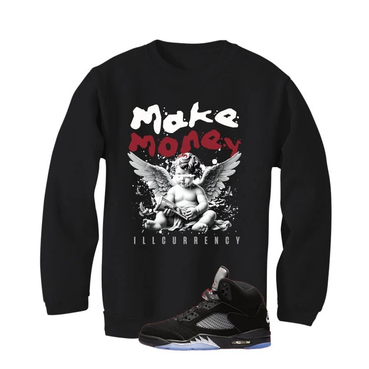 Air Jordan 5 Black Metallic Reimagined Black T-Shirt (Make Money)| illcurrency - Image 4
