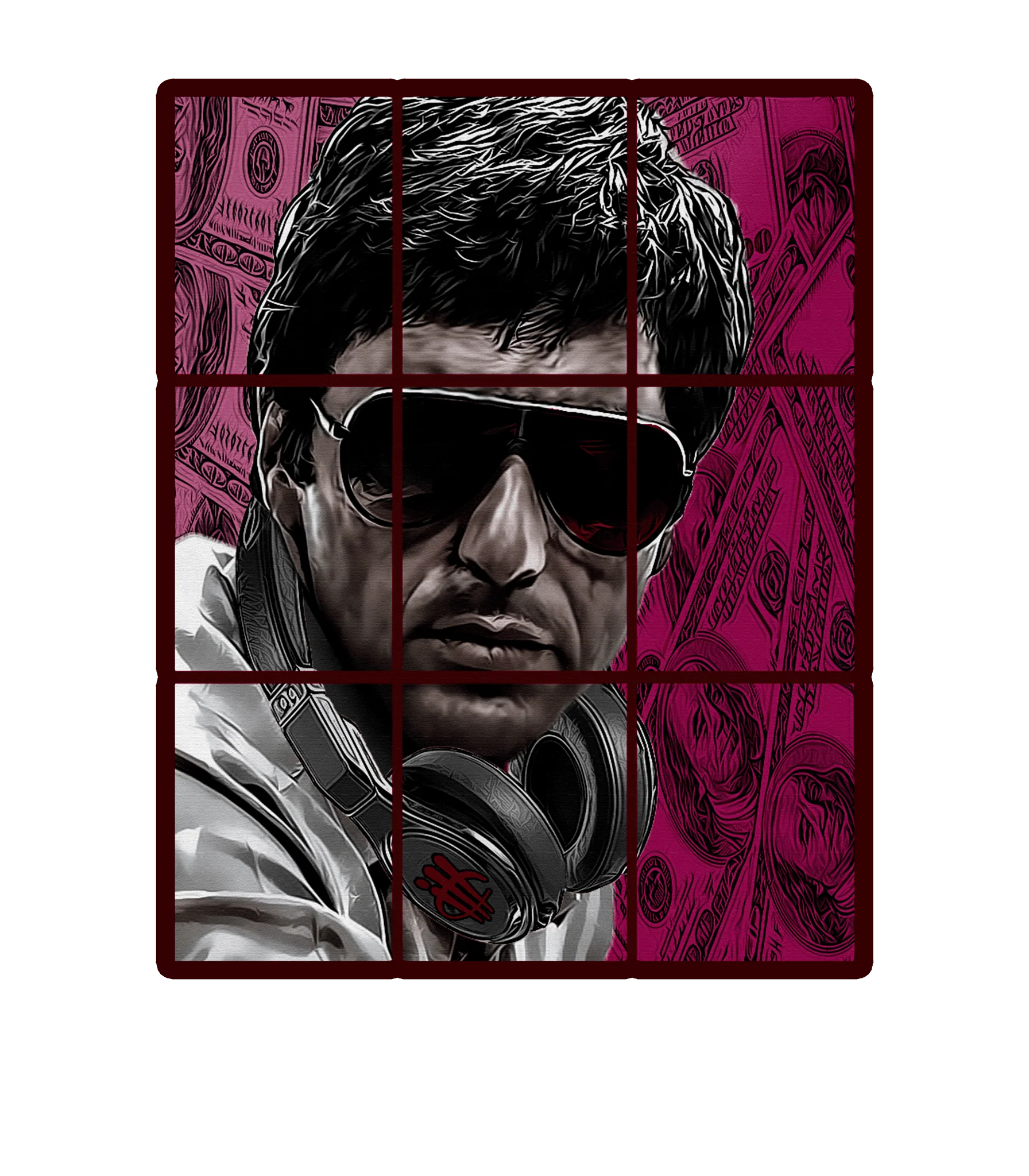 Air Jordan 5 Burgundy - Black T-Shirt (PACINO)
