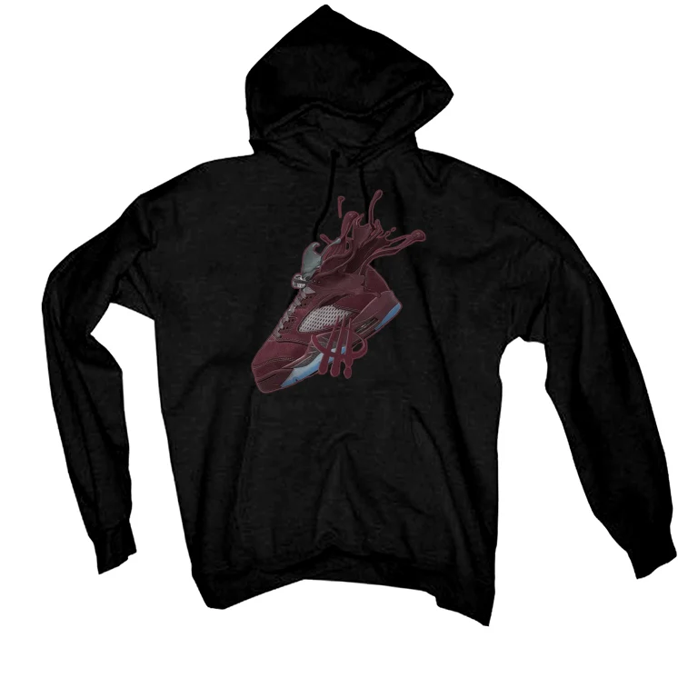 Air Jordan 5 “Burgundy” Black T-Shirt (SPLASH 5) - Image 3