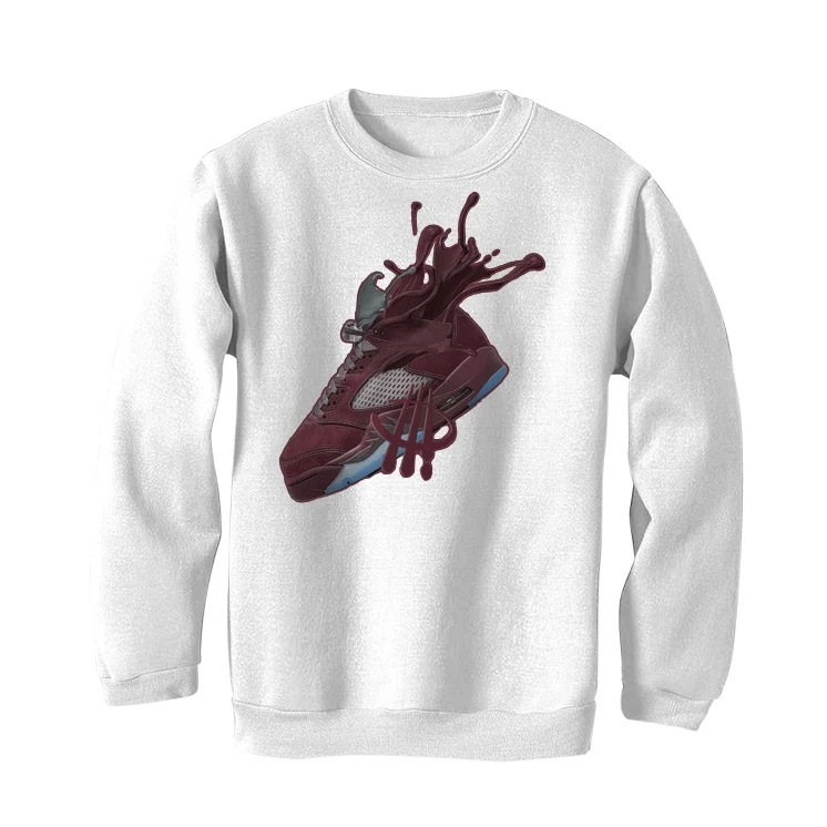 Air Jordan 5 “Burgundy” White T-Shirt (SPLASH 5) - Image 4
