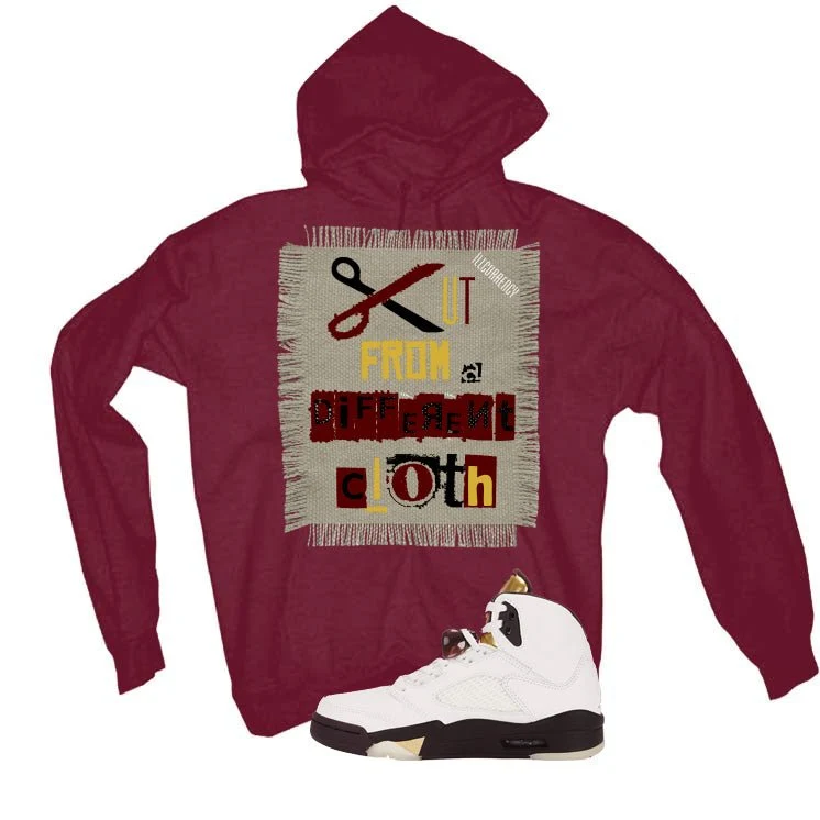 Air Jordan 5 Earth/Metallic Gold Maroon T-Shirt (Cut from a different cloth)| illcurrency - Image 3