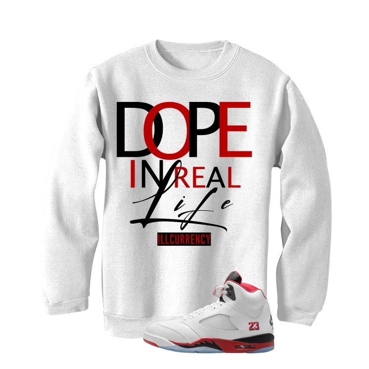 Air Jordan 5 Fire Red Black Tongue White T-Shirt (DOPE)| illcurrency - Image 4