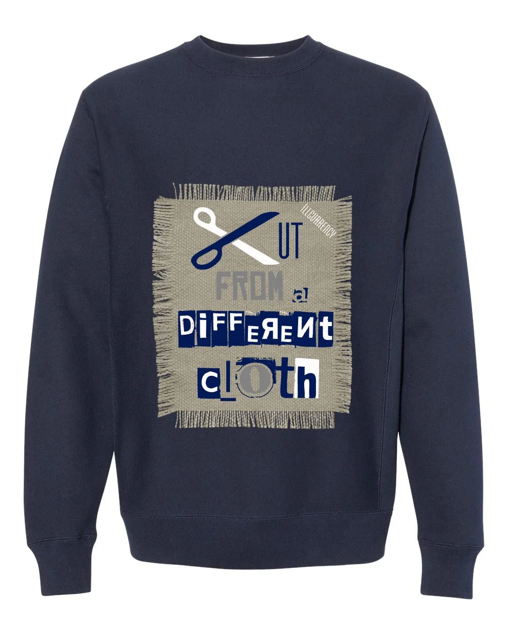 Air Jordan 5 “Georgetown” | illcurrency Navy Blue T-Shirt (Cut from a different cloth) - Image 4