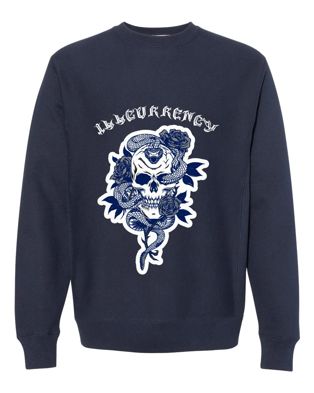 Air Jordan 5 “Georgetown” | illcurrency Navy Blue T-Shirt (Skeleton Rose) - Image 4