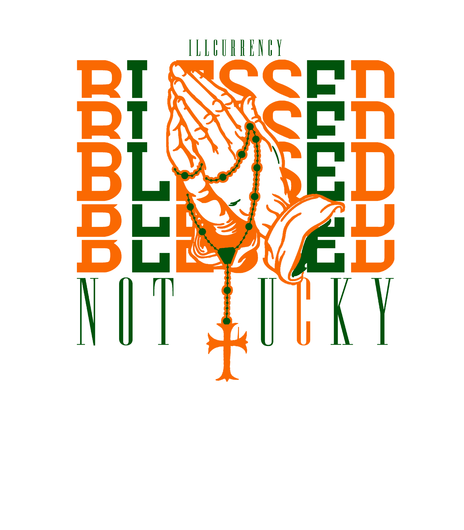 Air Jordan 5 GS Miami Hurricanes White T-Shirt (Blessed not lucky)| illcurrency