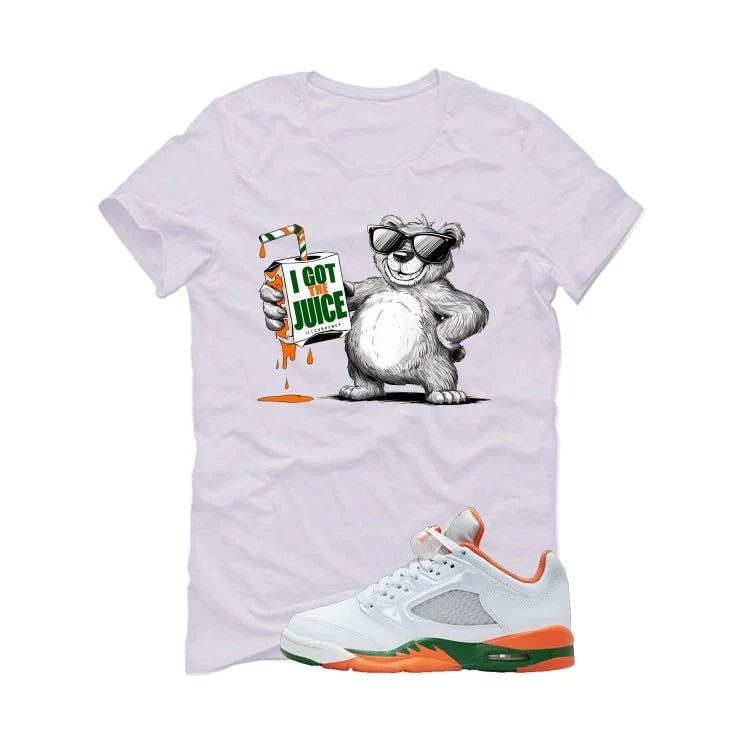 Air Jordan 5 GS Miami Hurricanes White T-Shirt (I got the juice)| illcurrency - Image 2