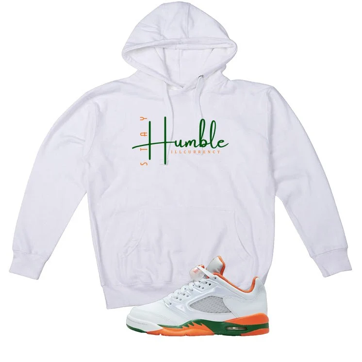 Air Jordan 5 GS Miami Hurricanes White T-Shirt (Stay Humble)| illcurrency - Image 3