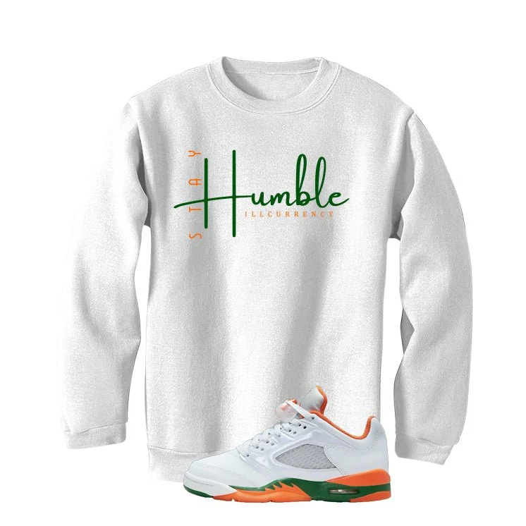 Air Jordan 5 GS Miami Hurricanes White T-Shirt (Stay Humble)| illcurrency - Image 4
