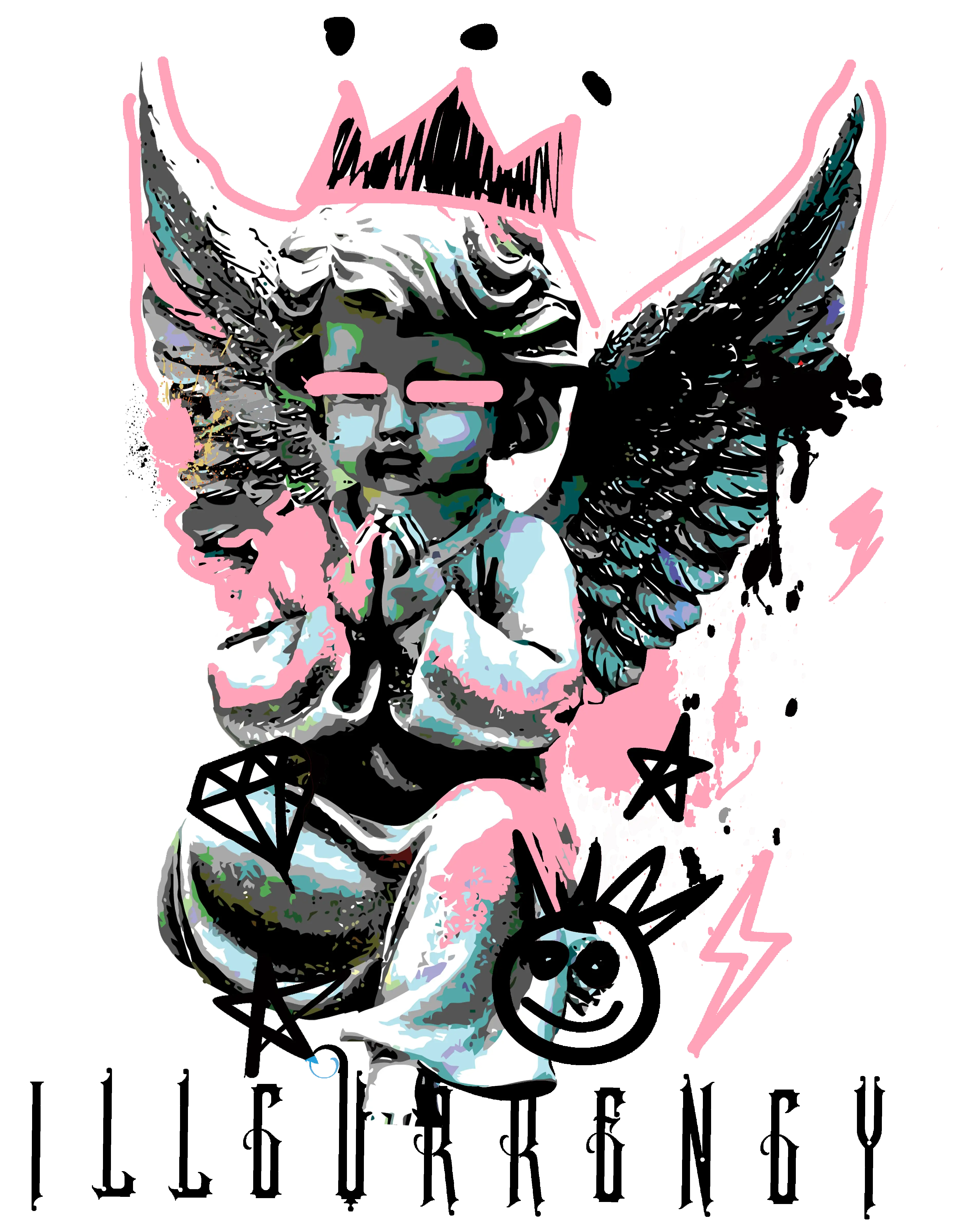 Air Jordan 5 OG 35th Anniversary Matching T-Shirt, Sweatshirts & Hoodies White T-Shirt (Graffiti Angel)| illcurrency