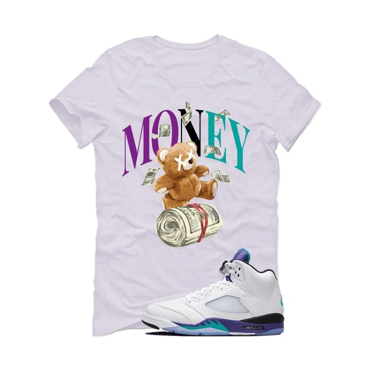 Air Jordan 5 OG Grape White T-Shirt (Money Bear Team)| illcurrency - Image 2