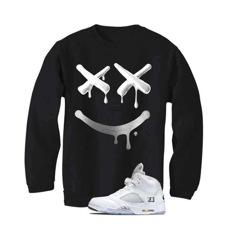Air Jordan 5 OG White Metallic Matching T-Shirt, Sweatshirts & Hoodies Black T-Shirt (Happy Drip)| illcurrency - Image 4