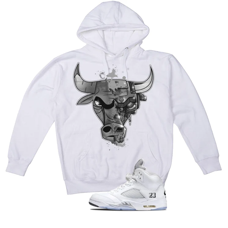 Air Jordan 5 OG White Metallic Matching T-Shirt, Sweatshirts & Hoodies White T-Shirt (Bully)| illcurrency - Image 3