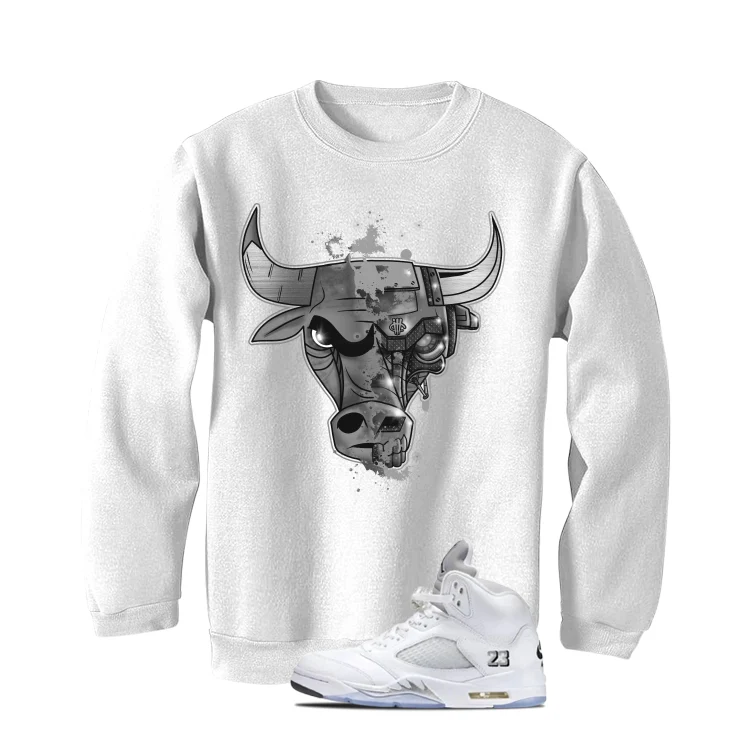 Air Jordan 5 OG White Metallic Matching T-Shirt, Sweatshirts & Hoodies White T-Shirt (Bully)| illcurrency - Image 4