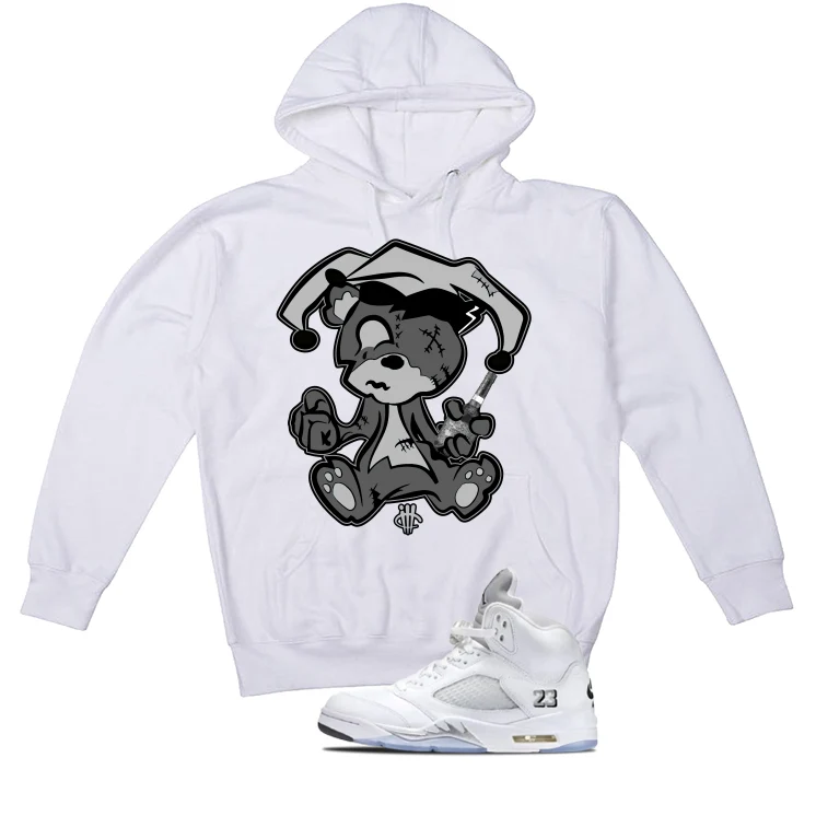 Air Jordan 5 OG White Metallic Matching T-Shirt, Sweatshirts & Hoodies White T-Shirt (Teddy Joker)| illcurrency - Image 3